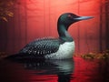Ai Generated illustration Wildlife Concept of Common Loon XII (Gavia immer) Royalty Free Stock Photo
