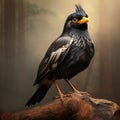 Ai Generated illustration Wildlife Concept of Common myna