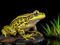 Ai Generated illustration Wildlife Concept of Common Water Frog in front of a white background Royalty Free Stock Photo