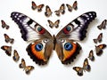 Ai Generated illustration Wildlife Concept of Composite of Peacock butterfly Royalty Free Stock Photo