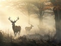 Ai Generated illustration Wildlife Concept of Deer raiding