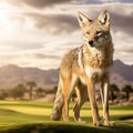 Ai Generated illustration Wildlife Concept of Desert Coyote