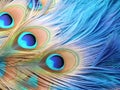 Ai Generated illustration Wildlife Concept of Detail of peacock feather eye Royalty Free Stock Photo