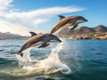 Ai Generated illustration Wildlife Concept of Dolphin south africa Royalty Free Stock Photo
