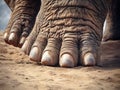 Ai Generated illustration Wildlife Concept of elephant foot