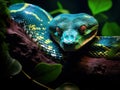 Ai Generated illustration Wildlife Concept of Emerald boa snake Royalty Free Stock Photo