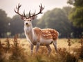 Ai Generated illustration Wildlife Concept of Fallow Deer Royalty Free Stock Photo