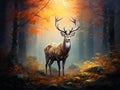 Ai Generated illustration Wildlife Concept of Fallow Deer Royalty Free Stock Photo