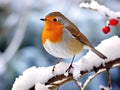 Ai Generated illustration Wildlife Concept of Fat robin Royalty Free Stock Photo