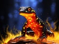 Ai Generated illustration Wildlife Concept of Fire newt or salamander Royalty Free Stock Photo