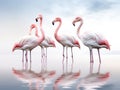 Ai Generated illustration Wildlife Concept of Flamingo on white Royalty Free Stock Photo