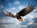 Ai Generated illustration Wildlife Concept of Flying Bald Eagle Royalty Free Stock Photo
