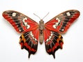 Ai Generated illustration Wildlife Concept of Flying Cecropia moth isolated on white Royalty Free Stock Photo