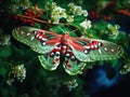Ai Generated illustration Wildlife Concept of Flying cecropia moth Royalty Free Stock Photo