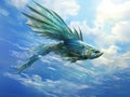 Ai Generated illustration Wildlife Concept of Flying fish