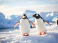 Ai Generated illustration Wildlife Concept of Gentoo Penguins - Antarctica