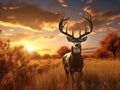 Ai Generated illustration Wildlife Concept of Gigantic whitetail buck