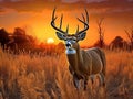 Ai Generated illustration Wildlife Concept of Gigantic whitetail buck