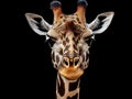 Ai Generated illustration Wildlife Concept of Giraffe black background