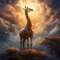 Ai Generated illustration Wildlife Concept of Giraffe Kenya Africa Royalty Free Stock Photo