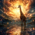 Ai Generated illustration Wildlife Concept of Giraffe Kenya Africa Royalty Free Stock Photo