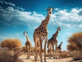 Ai Generated illustration Wildlife Concept of Giraffe