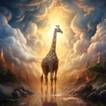 Ai Generated illustration Wildlife Concept of Giraffe masai mara kenya wildlife of africa Royalty Free Stock Photo