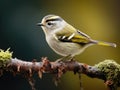 Ai Generated illustration Wildlife Concept of Golden-crowned Kinglet