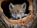 Ai Generated illustration Wildlife Concept of Gray Wolf Pup Royalty Free Stock Photo