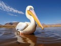 Ai Generated illustration Wildlife Concept of Great White Pelican - Namibia Royalty Free Stock Photo
