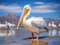 Ai Generated illustration Wildlife Concept of Great White Pelican - Namibia Royalty Free Stock Photo