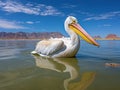 Ai Generated illustration Wildlife Concept of Great White Pelican - Namibia Royalty Free Stock Photo