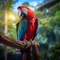 Ai Generated illustration Wildlife Concept of Green-Winged Macaw