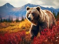 Ai Generated illustration Wildlife Concept of Grizzly bear in Denali National Park Royalty Free Stock Photo