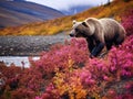 Ai Generated illustration Wildlife Concept of Grizzly bear in Denali National Park Royalty Free Stock Photo