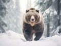 Ai Generated illustration Wildlife Concept of Grizzly bear Royalty Free Stock Photo