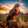 Ai Generated illustration Wildlife Concept of Harris Hawk in Tucson Arizona