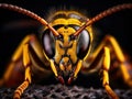 Ai Generated illustration Wildlife Concept of Hornet - EXTREME MACRO