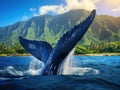 Ai Generated illustration Wildlife Concept of Humpback whale tail