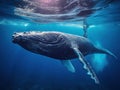 Ai Generated illustration Wildlife Concept of Humpback Whale in Tonga