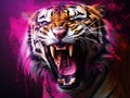 Ai Generated illustration Wildlife Concept of Hungry tiger Royalty Free Stock Photo