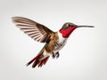 Ai Generated illustration Wildlife Concept of Isolated Ruby-throated Hummingbird Royalty Free Stock Photo