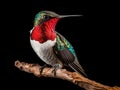 Ai Generated illustration Wildlife Concept of Isolated Ruby-throated Hummingbird Royalty Free Stock Photo