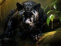 Ai Generated illustration Wildlife Concept of Jaguar (Panthera onca)