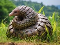 Ai Generated illustration Wildlife Concept of Java Pangolin manis javanica Royalty Free Stock Photo