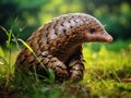 Ai Generated illustration Wildlife Concept of Java Pangolin manis javanica