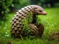 Ai Generated illustration Wildlife Concept of Java Pangolin manis javanica Royalty Free Stock Photo