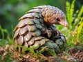 Ai Generated illustration Wildlife Concept of Java Pangolin manis javanica Royalty Free Stock Photo