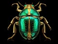 Ai Generated illustration Wildlife Concept of Jewel scarab beetle Chrysina adelaida from Mexico Royalty Free Stock Photo