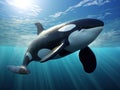 Ai Generated illustration Wildlife Concept of Killer Whale Royalty Free Stock Photo